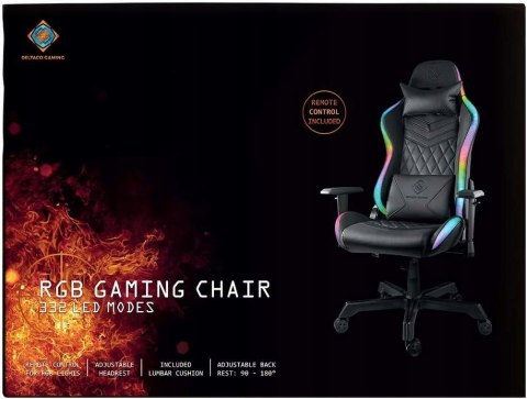 DELTACO GAMING Krzesło fotel gamingowy dla graczy LED