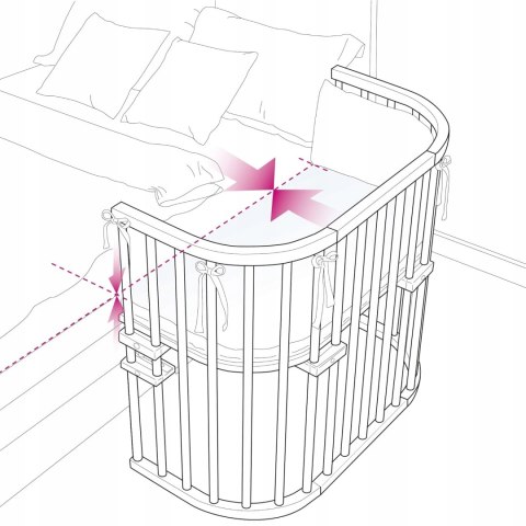 Łóżeczko drewniane Babybay biały 88 x 46 cm