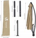 Parasol z wysięgnikiem Vounot beżowy 300 x 250cm