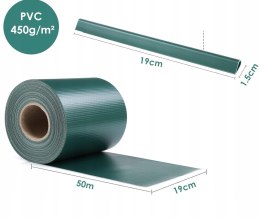 TLSUNNY Taśma maskująca z PCW do ogrodzenia szary