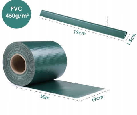 TLSUNNY Taśma maskująca z PCW do ogrodzenia szary