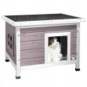 VOUNOT DREWNIANY domek dla kota psa 57 x 45 x 43cm szary