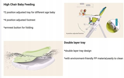 Wysokie krzesło dziecięce Star Ibaby Baby Pretty