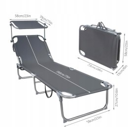 2x Leżak metal szary Vounot