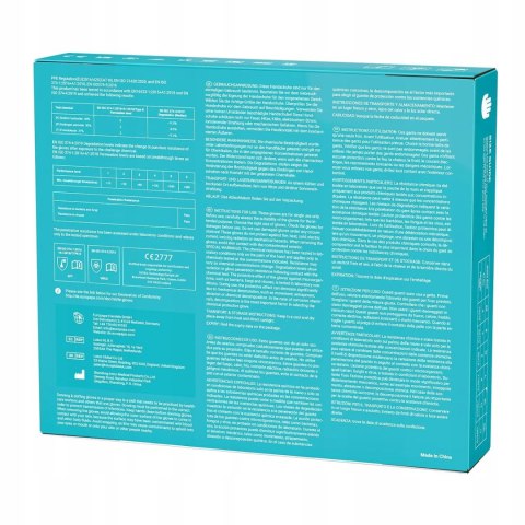 EUROPAPA 200 x jednorazowe rękawiczki nitrylowe bez talku rękawice badawcze