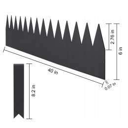 Obrzeże Ogrodowe Metal 101 cm x 15 cm czarny