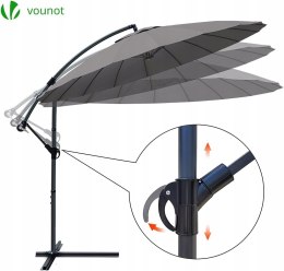 Parasol z wysięgnikiem Vounot szary 300 x 250cm