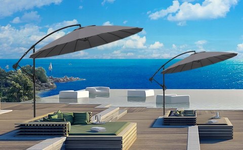 Parasol z wysięgnikiem Vounot szary 300 x 250cm