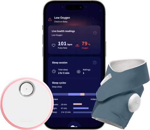 Owlet Dream Sock inteligentny monitor dla niemowląt niebieski