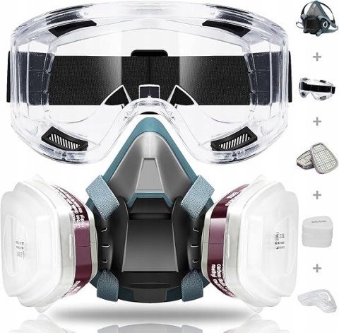 Półmaska przeciwpyłowa wielorazowa filtr google