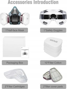 Półmaska przeciwpyłowa wielorazowa filtr google