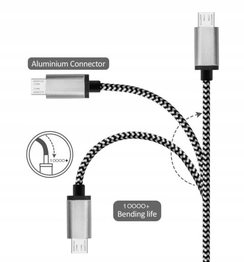 Zestaw 2x Kabel Micro USB 3m