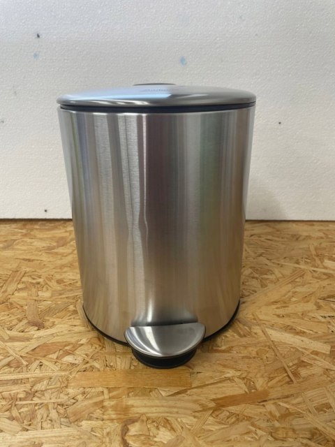 BADIONA Kosz Łazienkowy 5L Ze Stali Nierdzewnej z Pedałem Srebrny