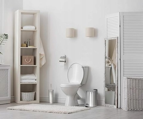 BADIONA Kosz Łazienkowy 5L Ze Stali Nierdzewnej z Pedałem Srebrny