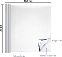 NANAPLUMS Folia do plotera tekstylna 30.5cm x 1.5m srebrny