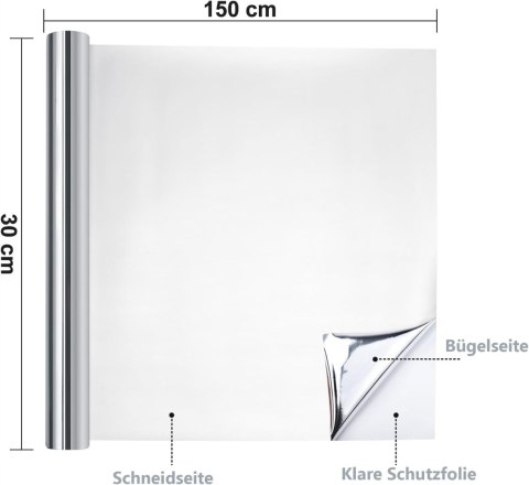 NANAPLUMS Folia do plotera tekstylna 30.5cm x 1.5m srebrny