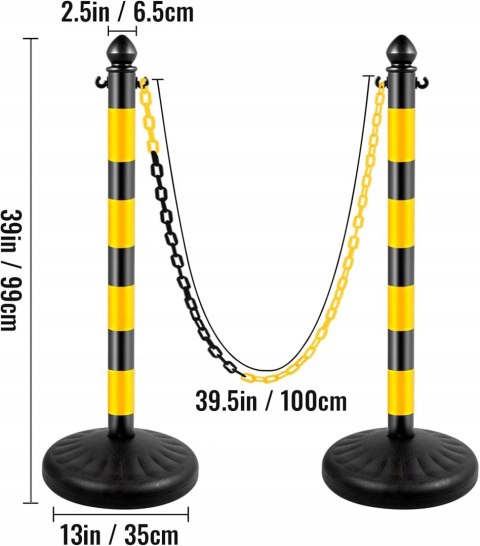 VEVOR Barierka Słupek plastikowy 4-częściowy
