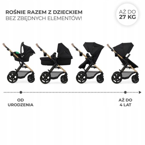 Wózek dziecięcy wielofunkcyjny 3w1 MOOV 2 z fotelikiem MINK PRO czarny