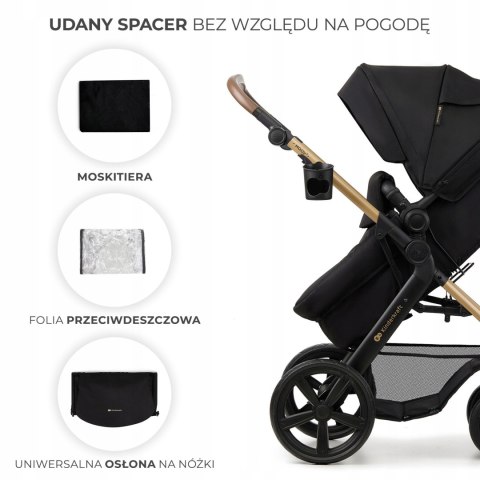 Wózek dziecięcy wielofunkcyjny 3w1 MOOV 2 z fotelikiem MINK PRO czarny