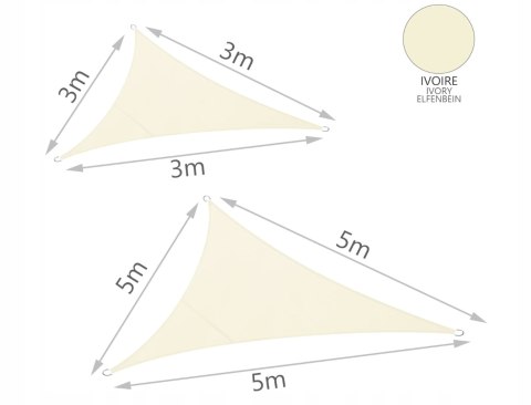 Żagiel Trójkątny Ogrodowy 5 x 5 m