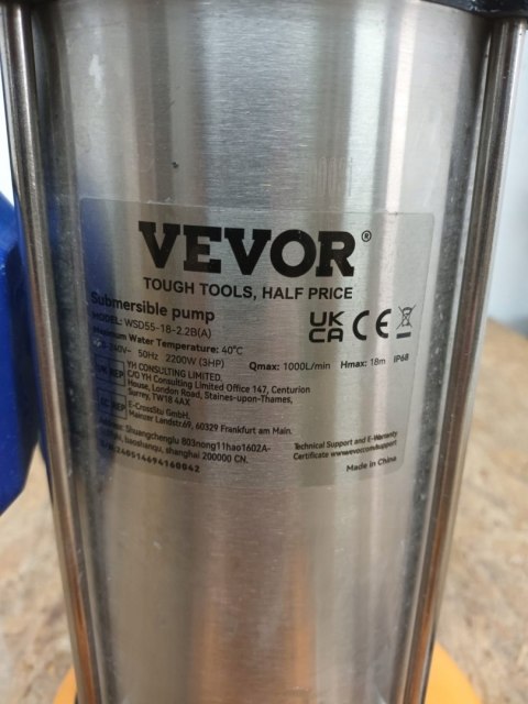 VEVOR Pompa do podnoszenia wody 2200 W 1000 l/min