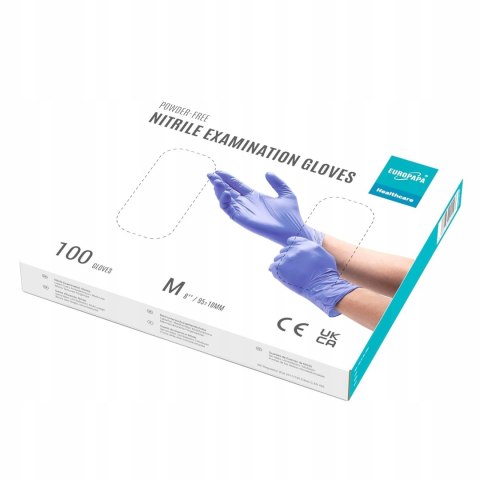 EUROPAPA Rękawiczki jednorazowe z nitrylu 100 sztuk M