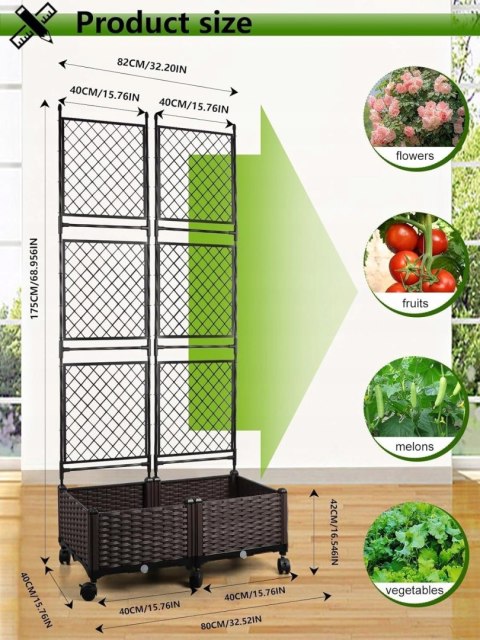 Doniczka Kwietnik Kalolary 40 cm x 80 x 42 cm