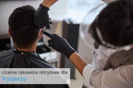 RĘKAWICE NITRYLOWE BEZPUDROWE 100 SZT CZARNE L