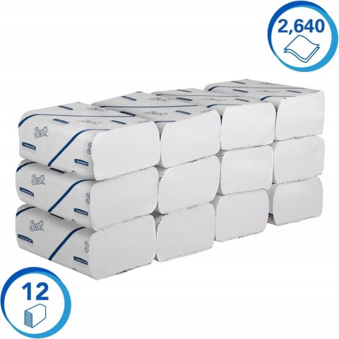 Scott 6636 Ręczniki Papierowy 12 opakowań Szary 2640 sztuk