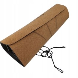 Mata do jogi fitness z korka 183 cm x 61 cm brązowy