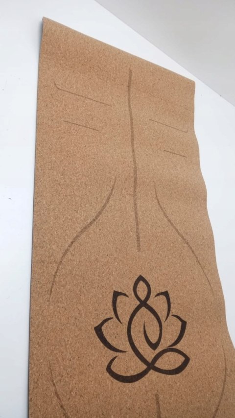 Mata do jogi fitness z korka 183 cm x 61 cm brązowy