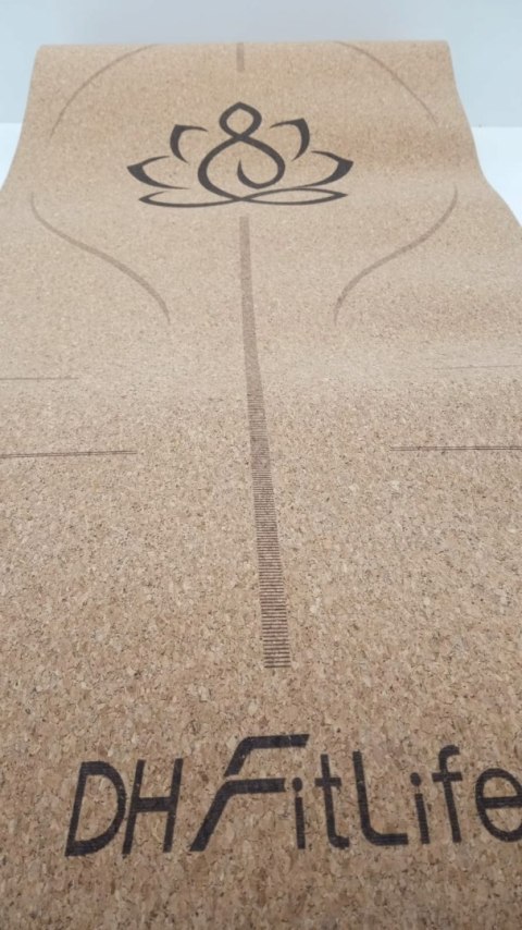 Mata do jogi fitness z korka 183 cm x 61 cm brązowy