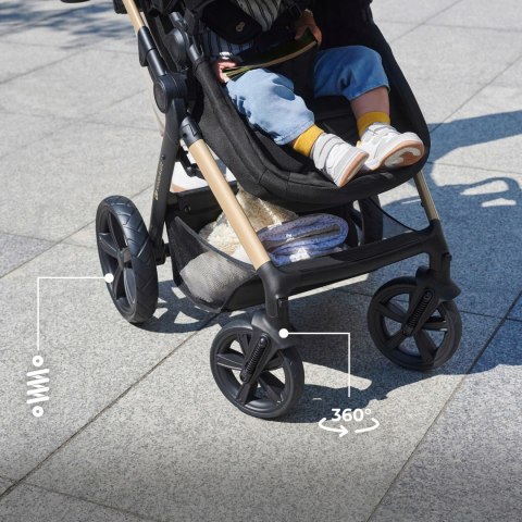 Wózek dziecięcy wielofunkcyjny 4w1 MOOV 2 z fotelikiem MINK PRO baza beżowy