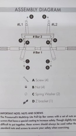 Drążki wielofunkcyjne ProsourceFit 61-81 cm