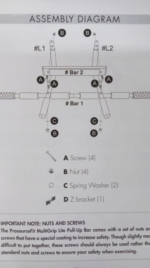 Drążki wielofunkcyjne ProsourceFit 61-81 cm