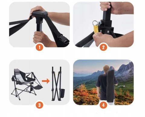 Krzesełko Fotel Bujany Vevor czarny