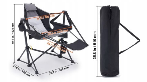 Krzesełko Fotel Bujany Vevor czarny