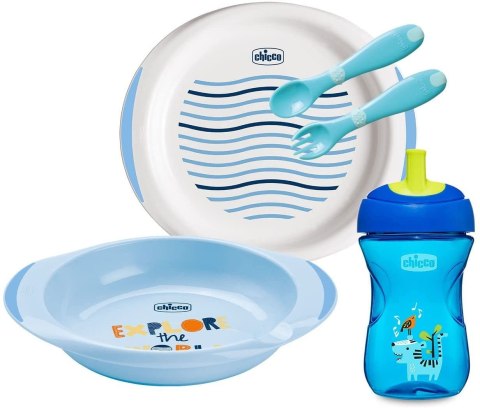 Chicco Zestaw Talerzy + bidon i sztućce