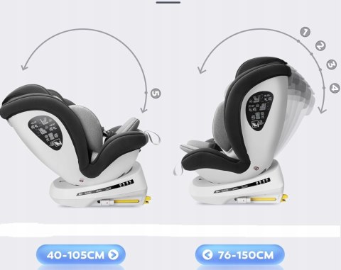 Fotelik Miophy I-Size ISOFIX 360, Groupa 0+/1/2/3 grey