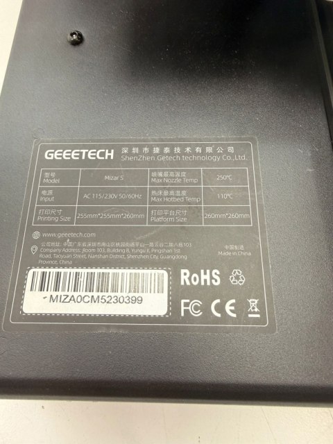 Drukarka 3D Geeetech MIZAR S