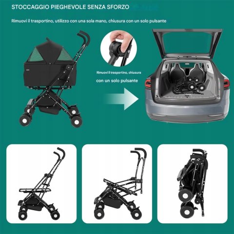 BAKAJI Wózek dla zwierząt domowych 2 w 1