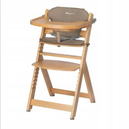 Bebeconfort Timba wysokie krzesełko z poduszką drewno naturalne + beż