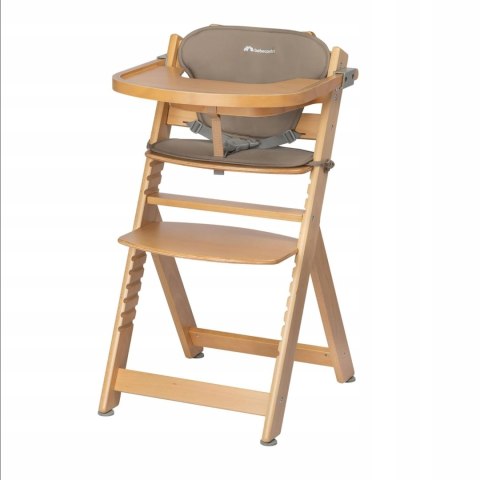 Bebeconfort Timba wysokie krzesełko z poduszką drewno naturalne + beż