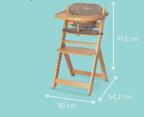 Bebeconfort Timba wysokie krzesełko z poduszką drewno naturalne + beż