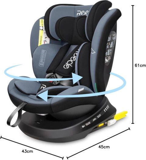 Fotelik Reecle ISOFIX 360, Groupa 0+/1/2/3 black