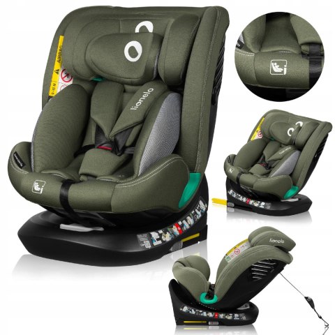 Fotelik samochodowy obrotowy Lionelo Bastiaan One i-Size green olive