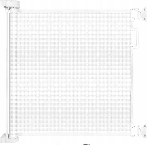 Looxii ochronna bramka na schody, wysuwana roleta, 0-140 cm biała