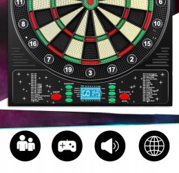 MEJASG Elektroniczna Tarcza do Darta z Ekranem LCD 1-8 graczy 34 gry