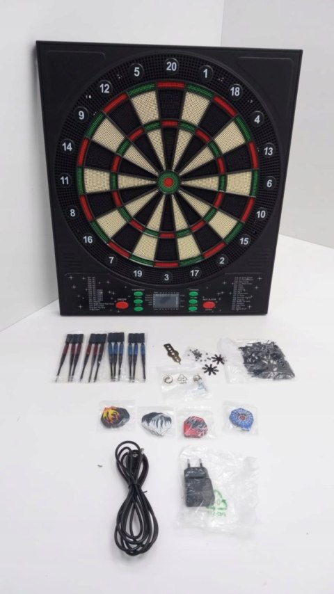MEJASG Elektroniczna Tarcza do Darta z Ekranem LCD 1-8 graczy 34 gry