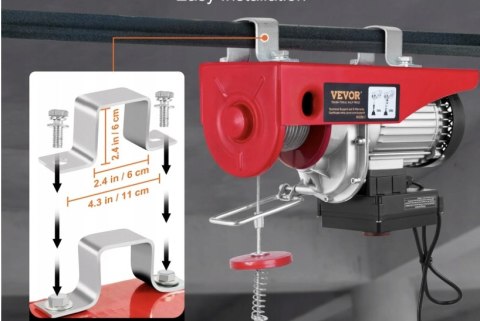 VEVOR wyciągarka wciągarka elektryczna 300-600kg 1150W z pilotem
